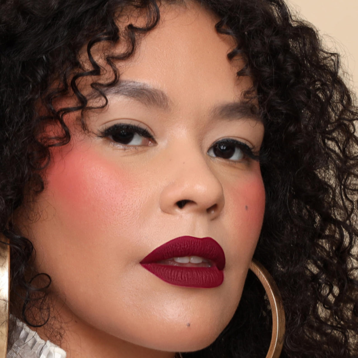 The Lip Bar liquid matte glide application shows silky texture and quick dry finish.
