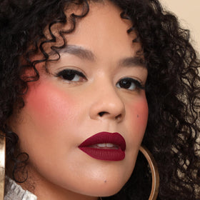 The Lip Bar liquid matte glide application shows silky texture and quick dry finish.