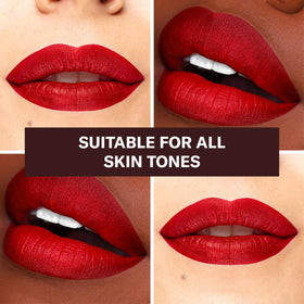 The Lip Bar Rich Auntie swatch reveals deep berry pigment.
