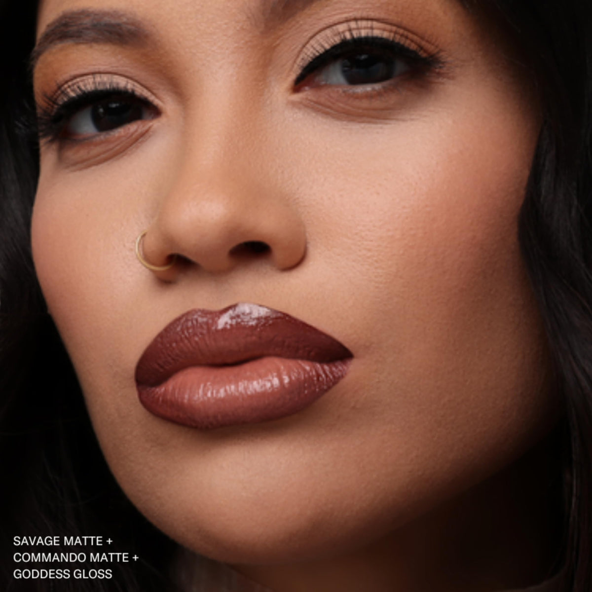 Ombre lip look using Commando with a deeper shade for dimension