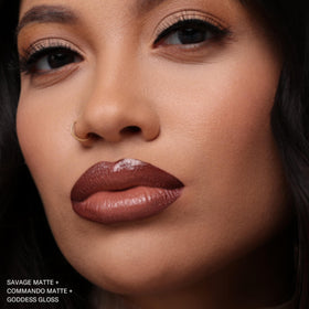 Ombre lip look using Commando with a deeper shade for dimension