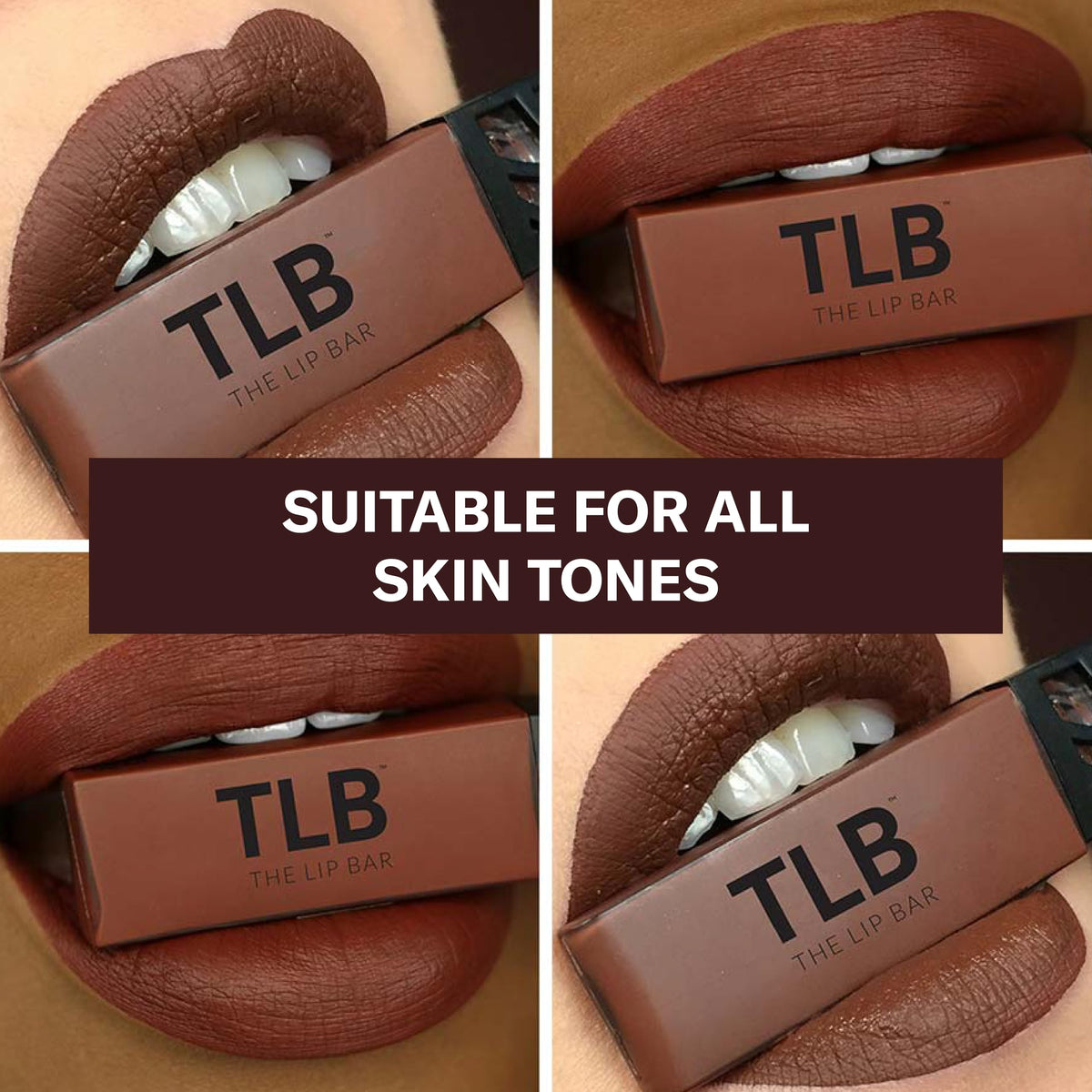 The Lip Bar Savage swatches reveal long-lasting chocolate red-brown shade.