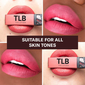The Lip Bar Unimpressed arm swatch shows bold chocolate red-brown pigment