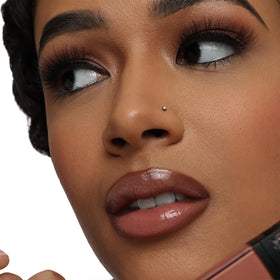 The Lip Bar Well-Read layering on lips creates a dimensional shine