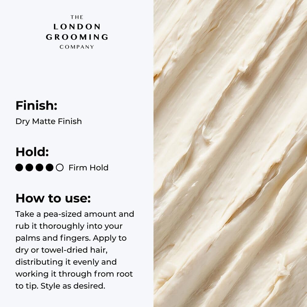 The London Grooming Company hair clay texture during application for easy styling