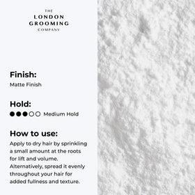 The London Grooming Company matte finish hair close-up demonstrates natural, non-greasy texture.