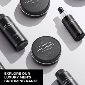 The London Grooming Company quiff-ready look with powder for lifted, weightless style.