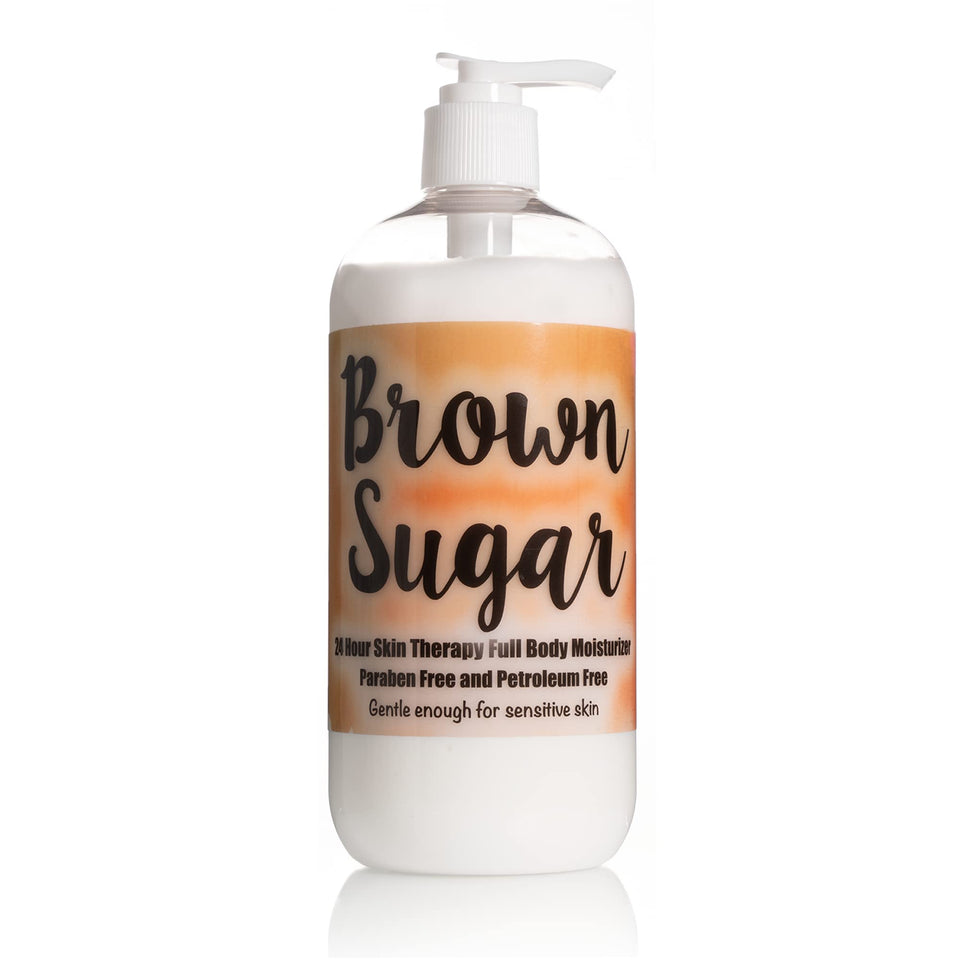 The Lotion Company brown sugar lotion bottle with rich, non-greasy hydration for daily use