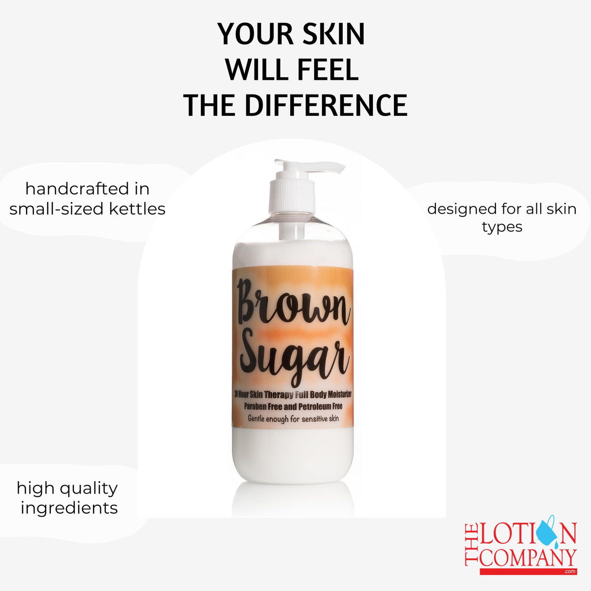 The Lotion Company brown sugar lotion texture-appearance showcasing creamy non-greasy finish
