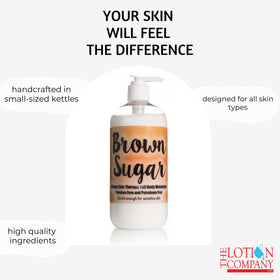 The Lotion Company brown sugar lotion texture-appearance showcasing creamy non-greasy finish