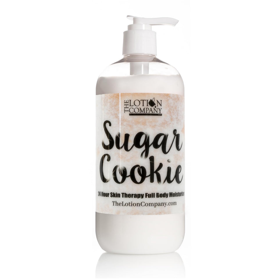 The Lotion Company sugar cookie lotion bottle with cozy scent and hydration