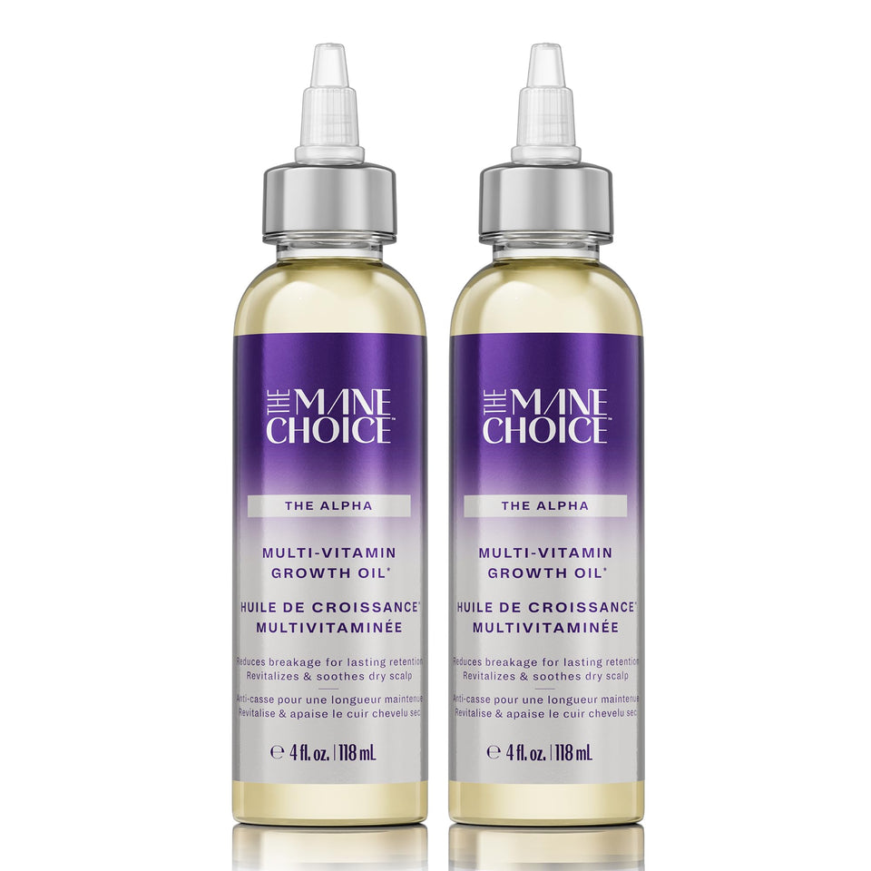The Mane Choice Alpha Multi-Vitamin Scalp Nourishing Hair Oil bottle for daily scalp care.