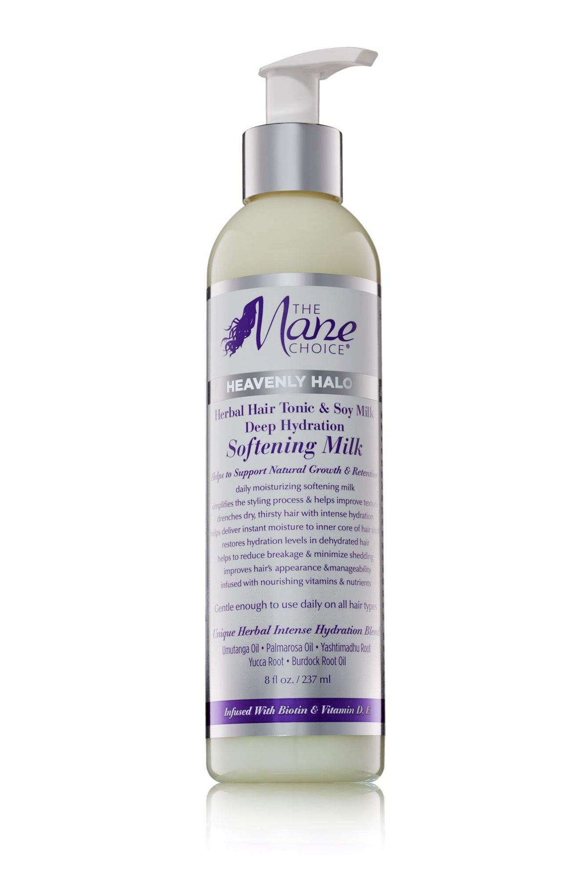 The Mane Choice Heavenly Halo bottle pour for quick hydration and easy nightly regimens.