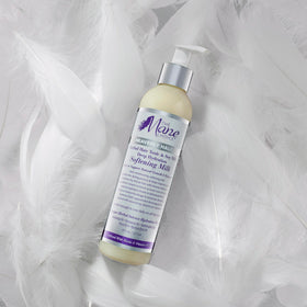 The Mane Choice Heavenly Halo Soy Milk jar highlights deep hydration and frizz control.