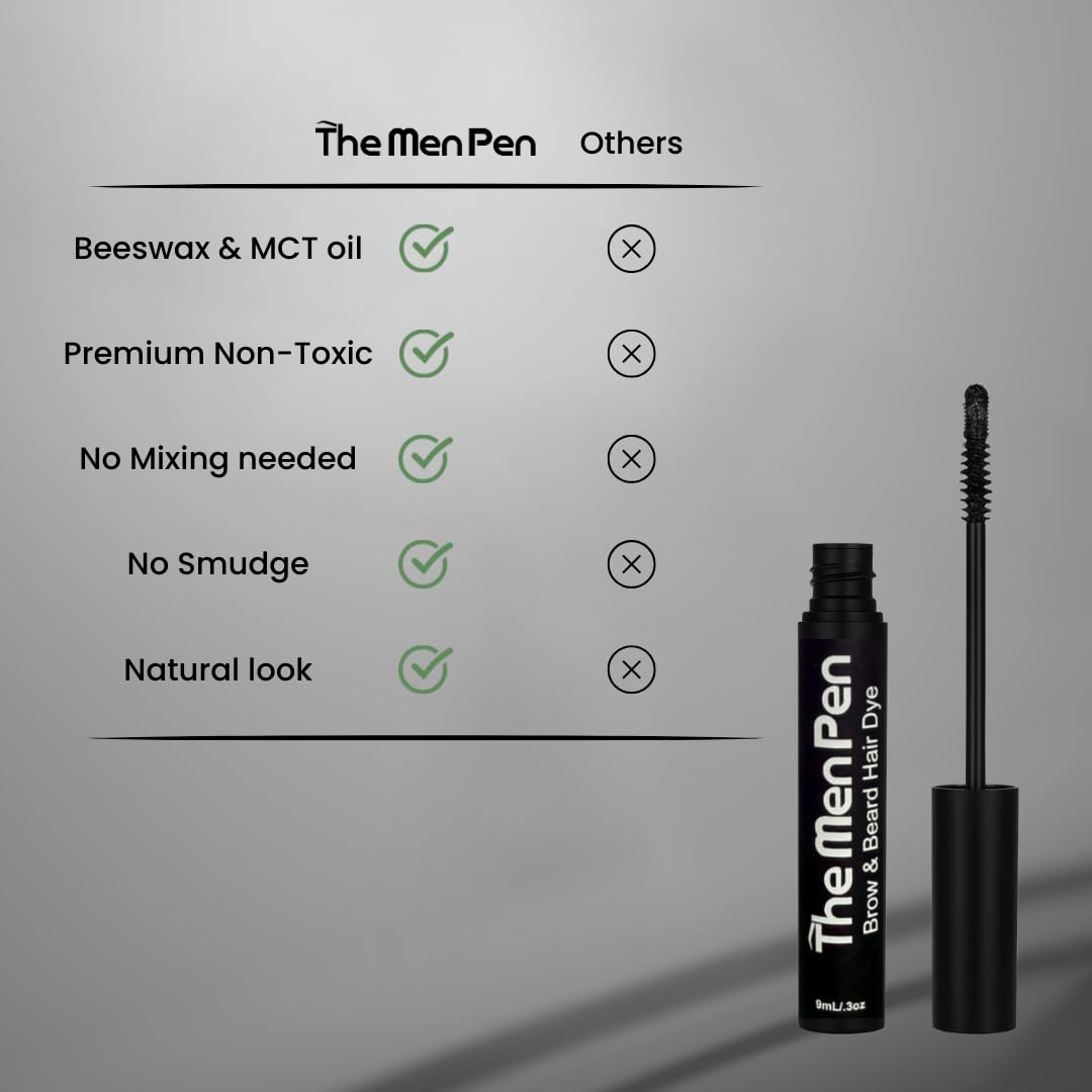The Men Pen Beard Dye brush blending for a natural, seamless finish.