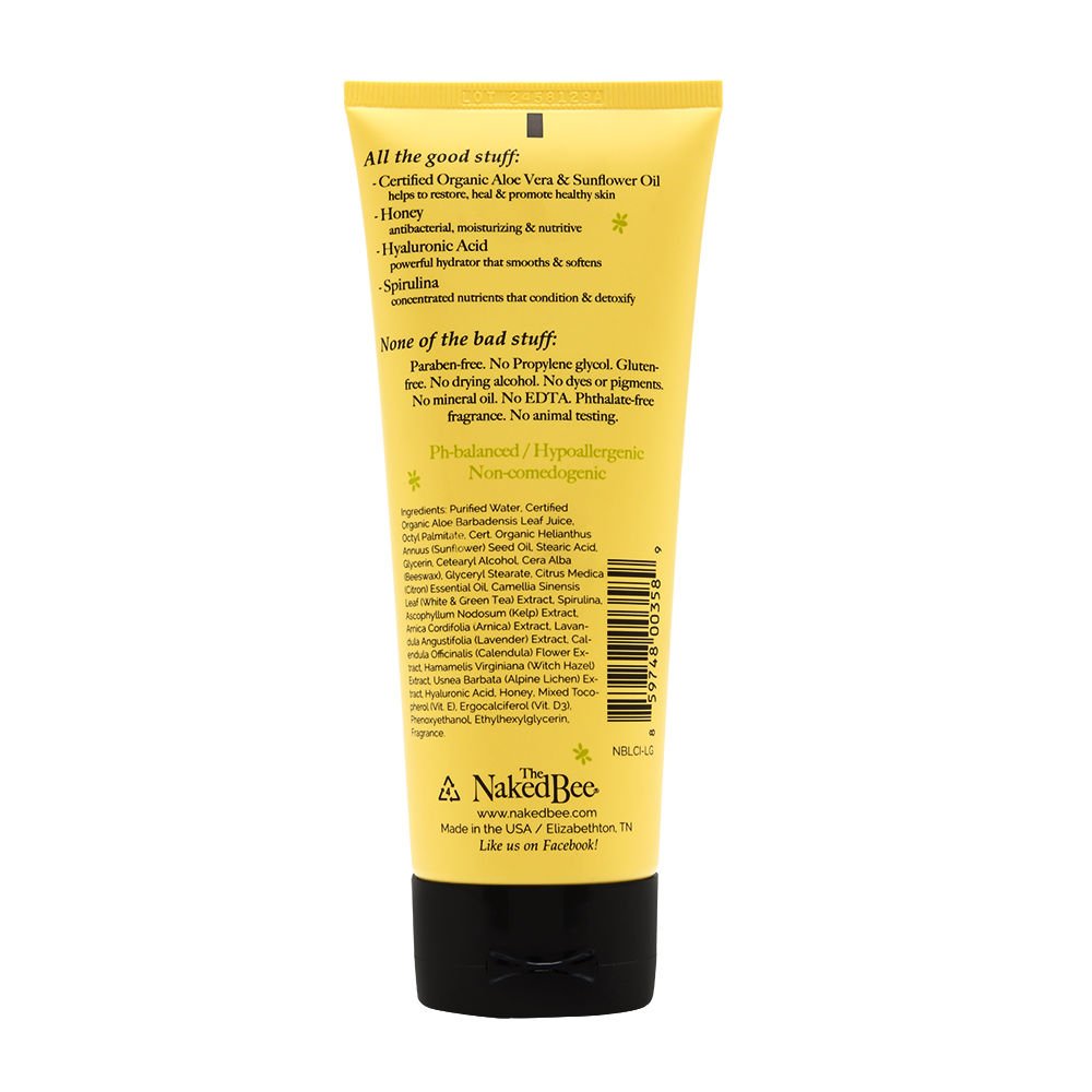 Closeup of The Naked Bee lotion texture delivering rich hydration for dry skin.