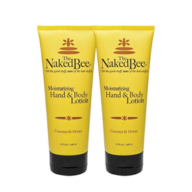 The Naked Bee Coconut & Honey lotion 2-pack, front view for daily moisturization.