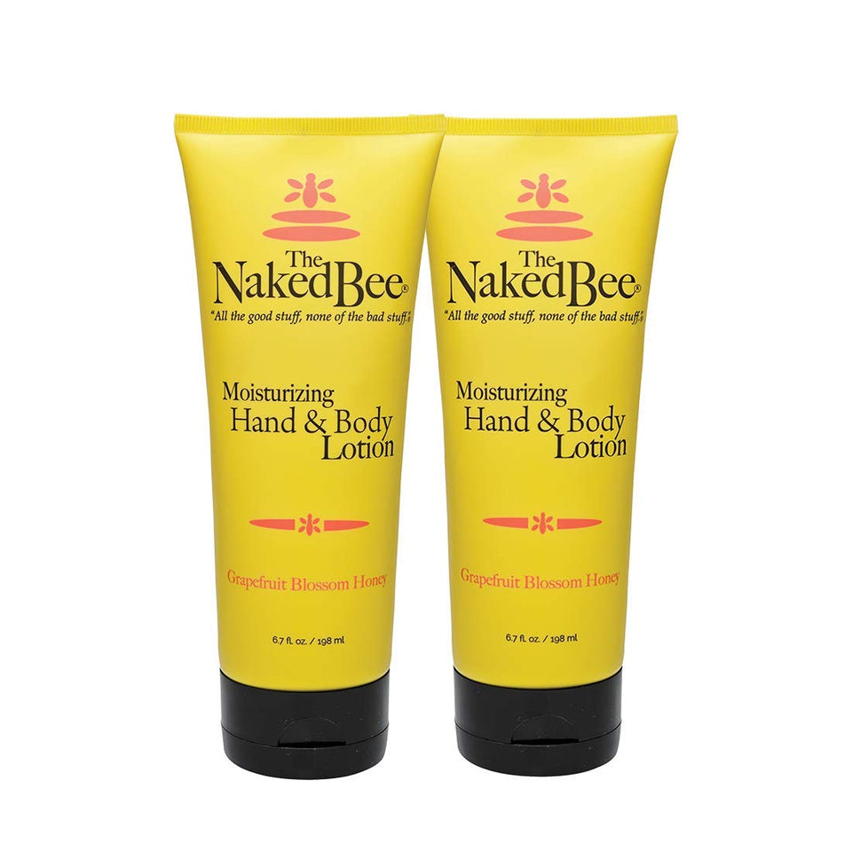 The Naked Bee Grapefruit Blossom Honey hand lotion bottle shown for smooth skin.