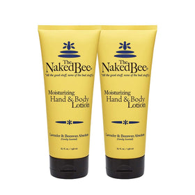 The Naked Bee Lavender & Beeswax Absolute lotion duo bottles for hands and body hydration