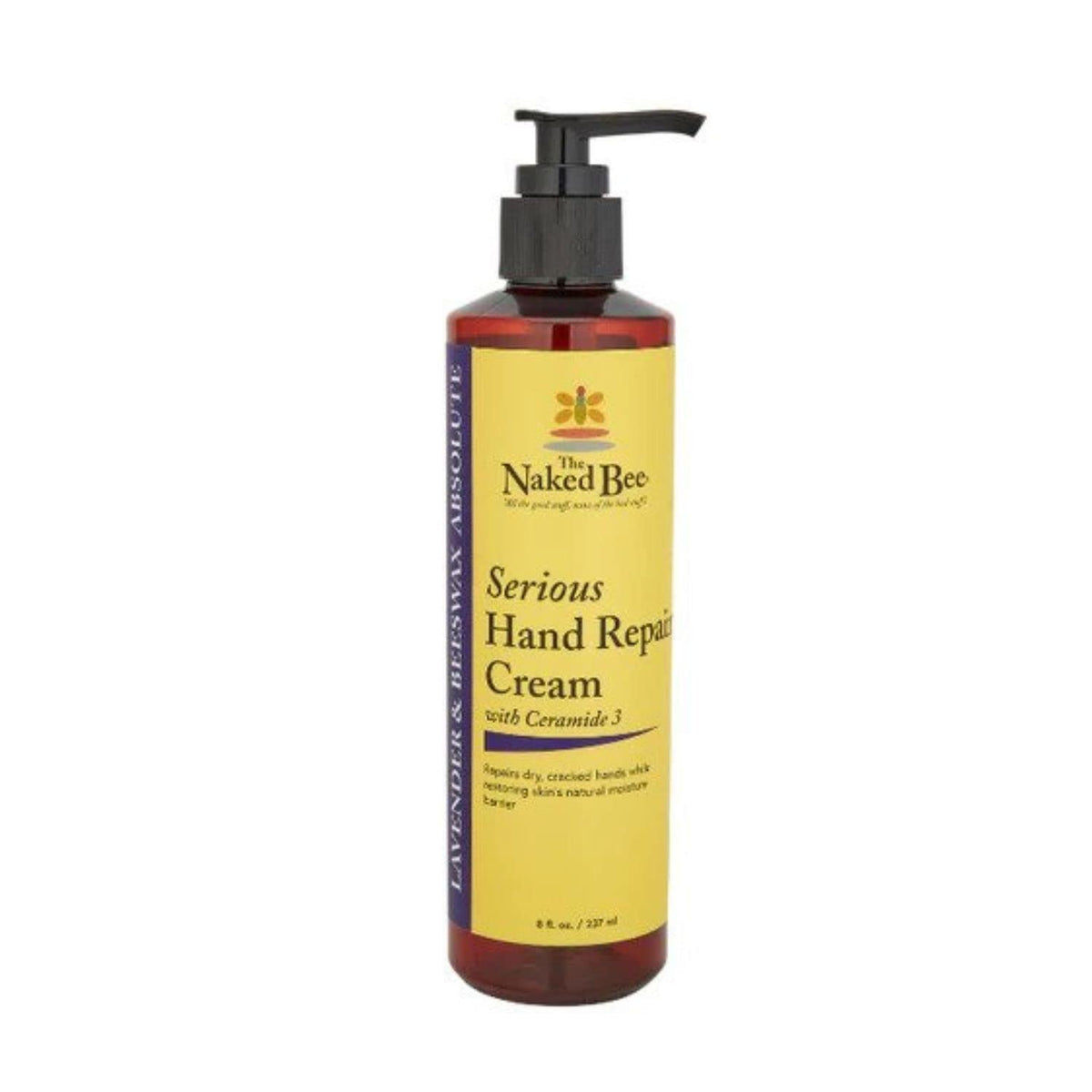 The Naked Bee Lavender & Beeswax Hand Cream bottle delivering deep moisture for dry hands.