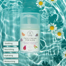 The Natural and Organic Family Gentle Face Cream label on the jar.