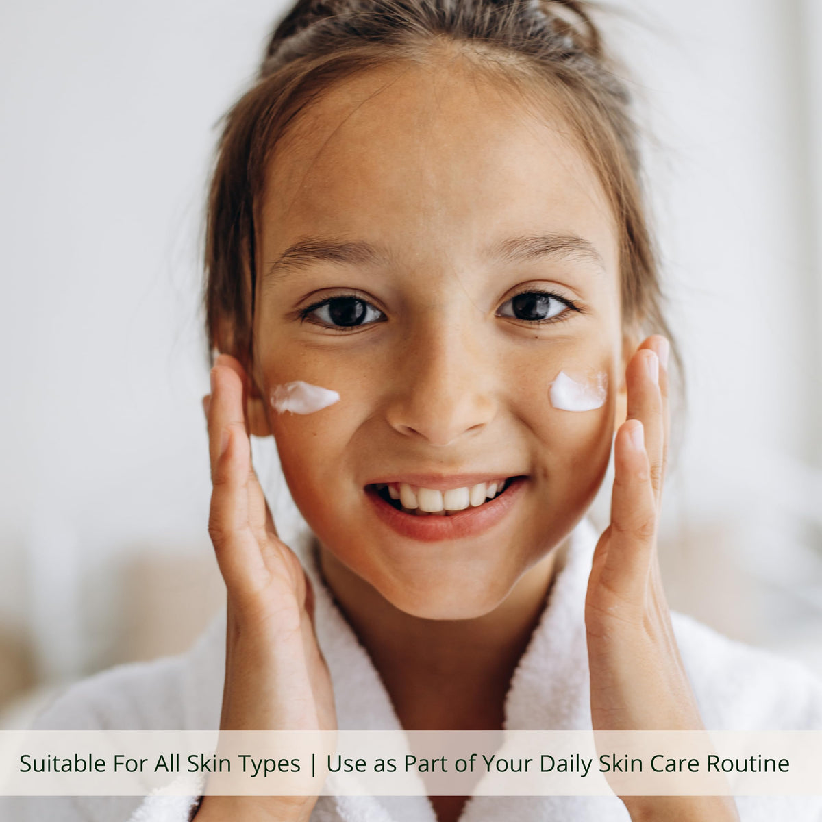 The Natural and Organic Family Gentle Face Cream texture closeup highlights smooth absorption.