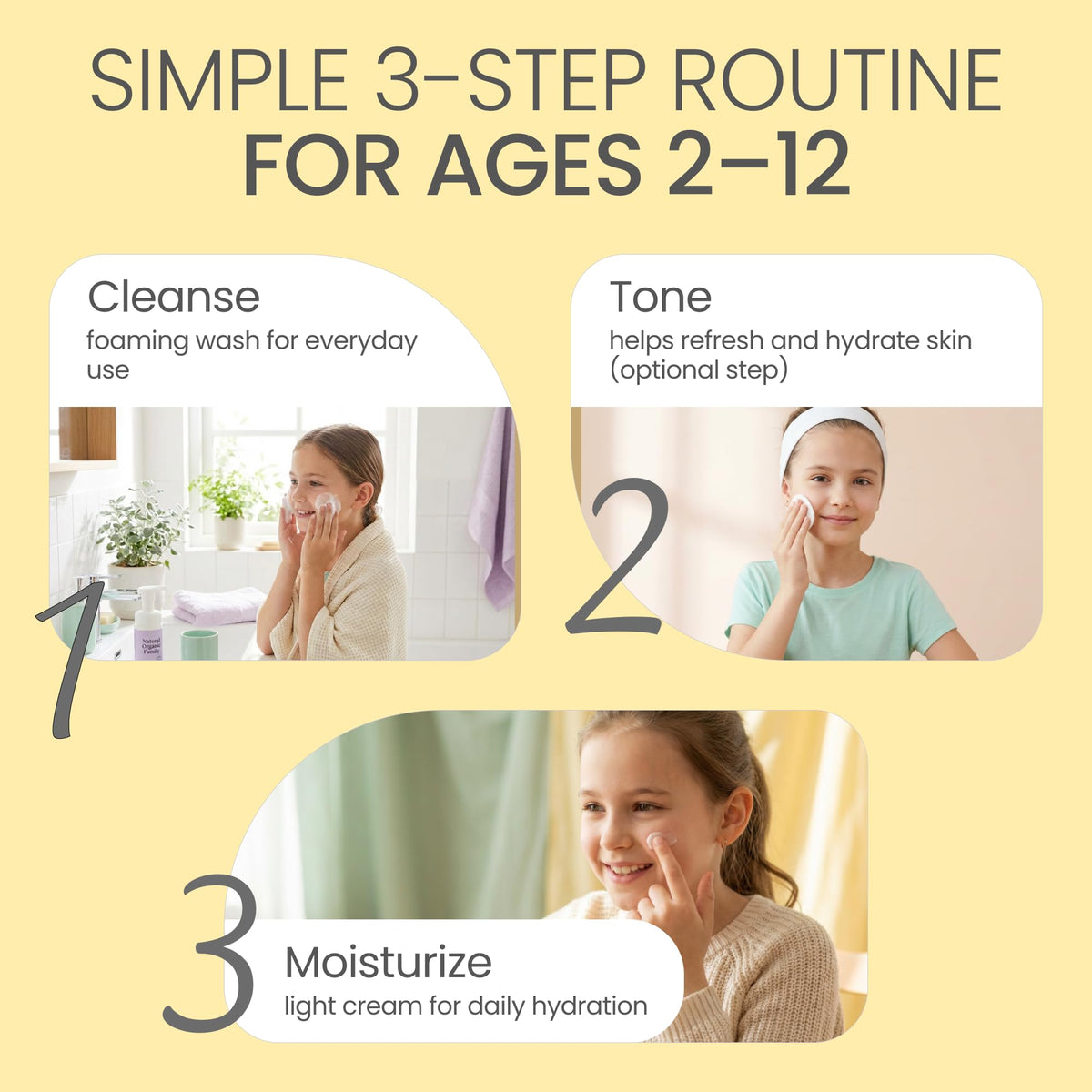 The Natural and Organic Family kids cream 50ml tube emphasizes fragrance-free moisture for sensitive skin