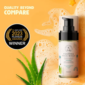Packaging using recyclable materials and a pump for easy daily use by The Natural and Organic Family.