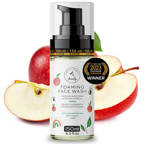 The Natural and Organic Family Kids Foaming Face Wash with papaya extract for gentle cleansing.