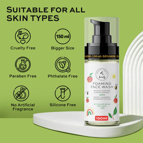Natural and Organic Family Kids Foaming Face Wash is mineral oil-free and suitable for all skin types.