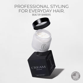 The Office Barbershops hair cream bottle cap close-up for easy application.