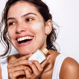Applying serum in routine for potential brightening with The Organic Skin Co.