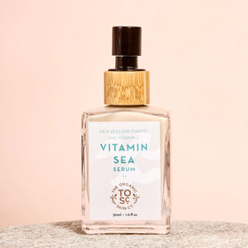 Eco-friendly packaging emphasizes sustainability of The Organic Skin Co serum.