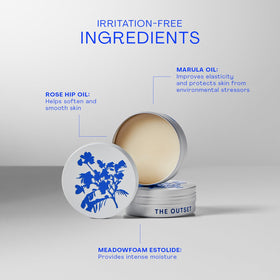 The Outset balm jar shown with a rich botanical oils blend.