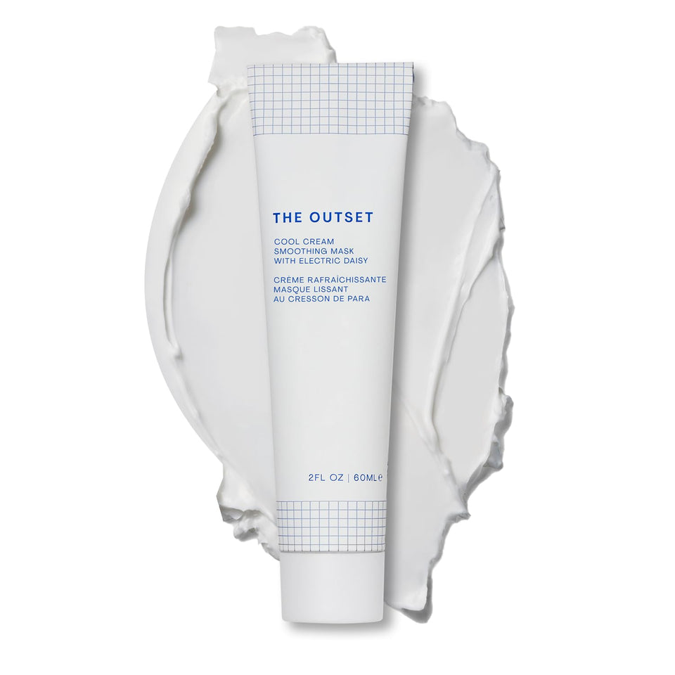 The Outset Cool Cream Smoothing Mask packaging conveys gentle hydration.