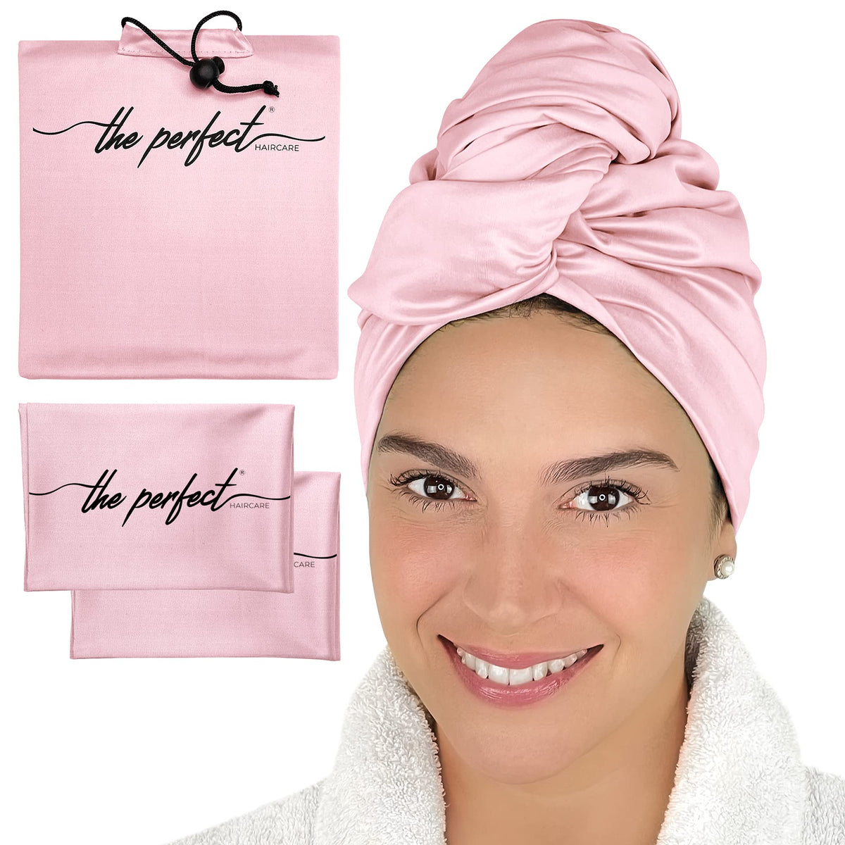 The Perfect Haircare microfiber hair plopping towel large wrap for fast, gentle drying.