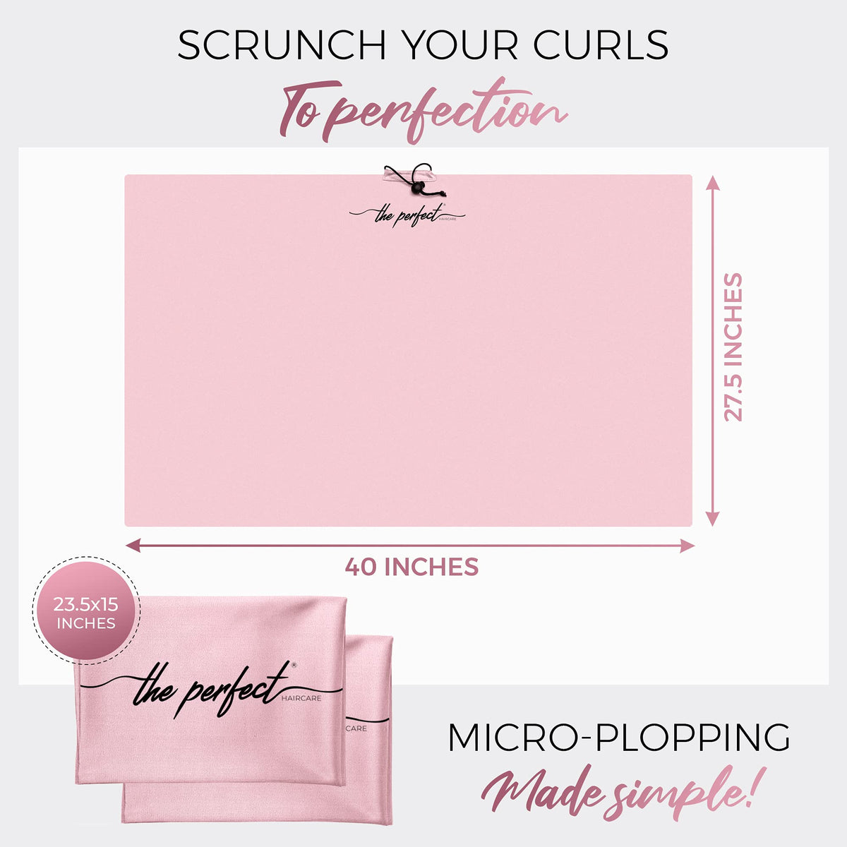 Close-up shows ultra-absorbent microfiber weave for quick drying and smoother results.