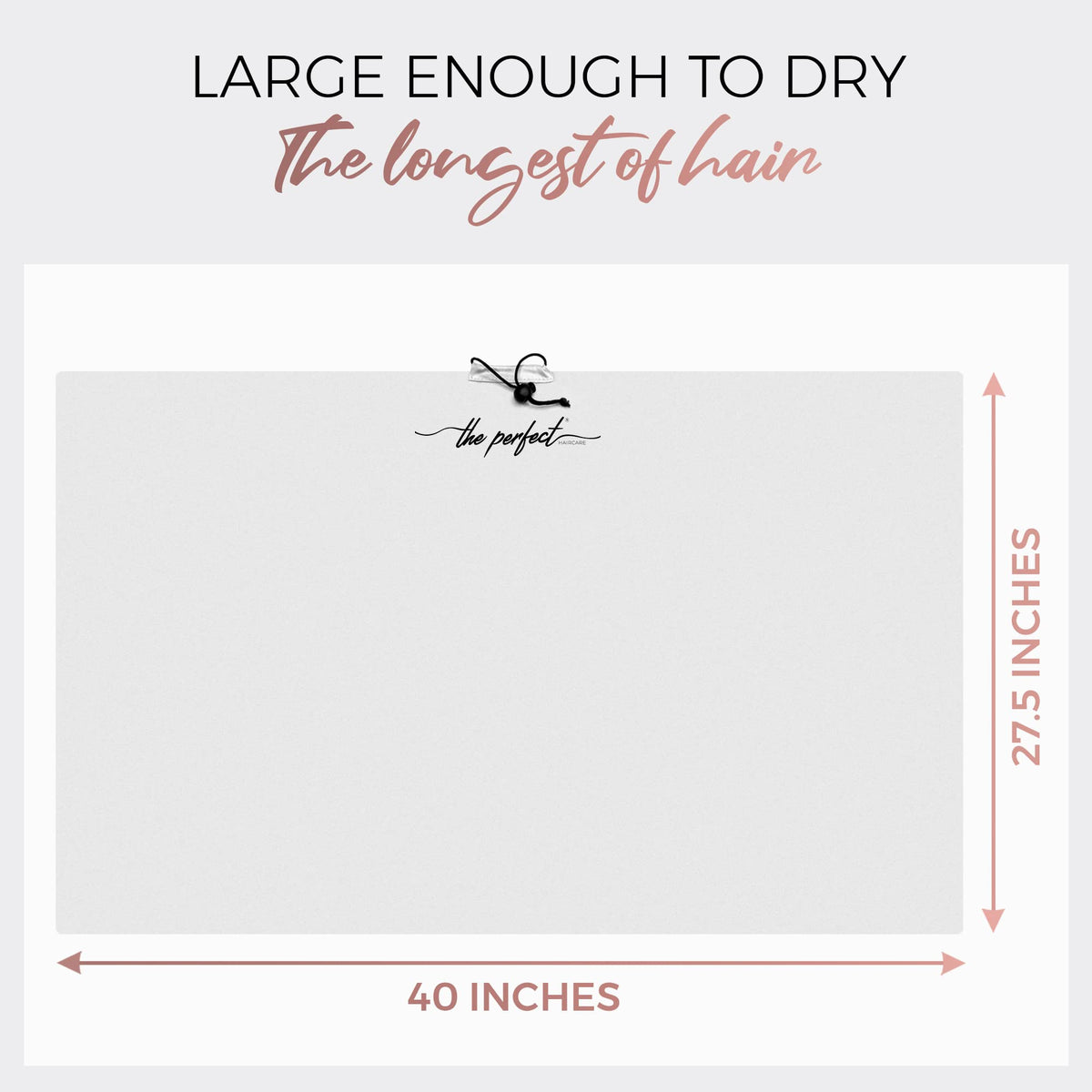 The Perfect Haircare microfiber towel features anti-frizz benefits for healthier-looking waves and straight hair.