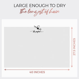 The Perfect Haircare microfiber towel features anti-frizz benefits for healthier-looking waves and straight hair.
