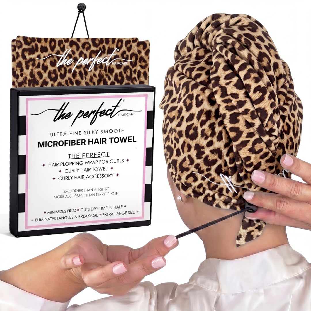 The Perfect Haircare Microfiber Hair Towel Wrap front view for quick moisture absorption.
