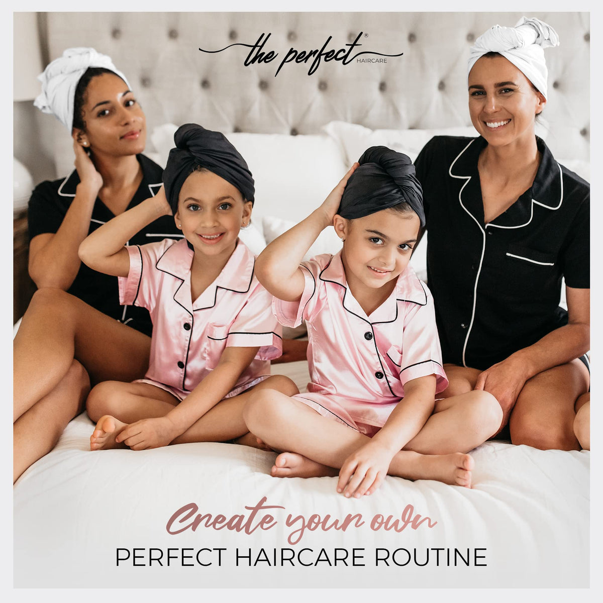 The Perfect Haircare microfiber towel is soft to touch and dries hair efficiently after shower.