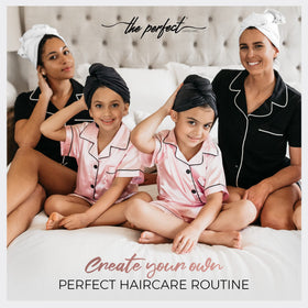 The Perfect Haircare microfiber towel is soft to touch and dries hair efficiently after shower.