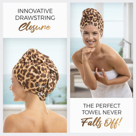 The Perfect Haircare oversized wrap on long hair demonstrates fast drying and reduced frizz.