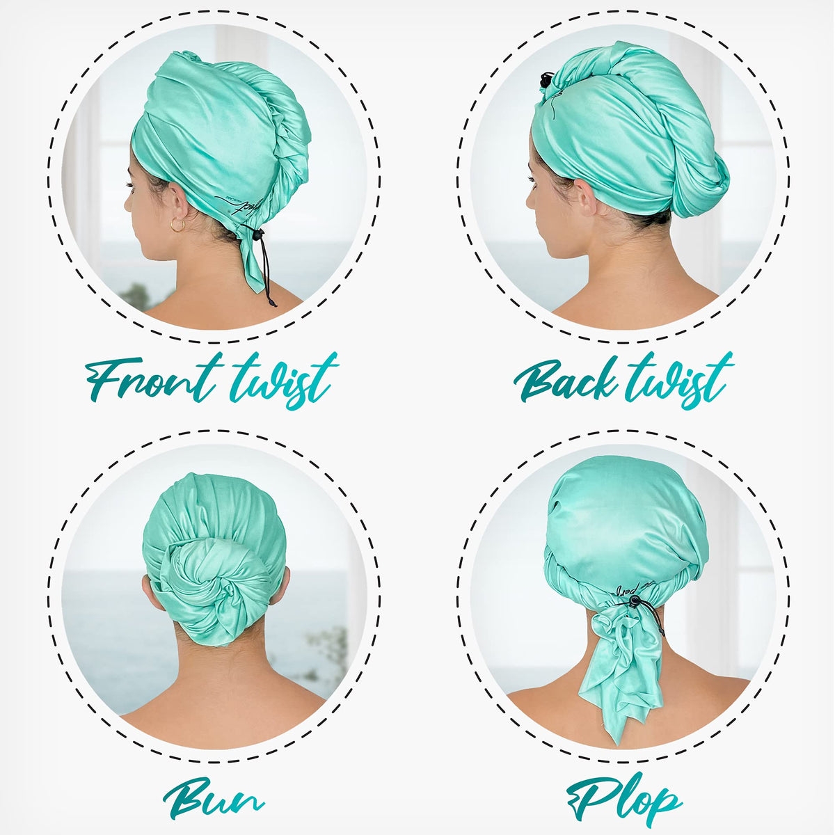 The Perfect Haircare microfiber wrap supports curly styles during drying