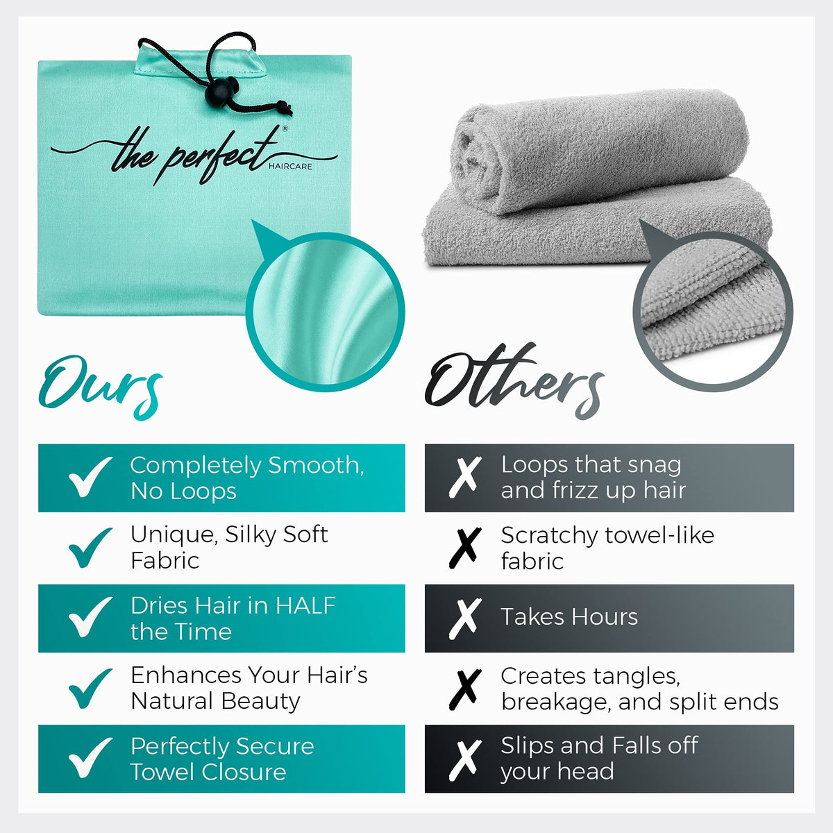 The Perfect Haircare towel wrap plopping curls for styling