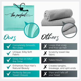 The Perfect Haircare towel wrap plopping curls for styling