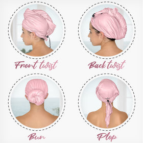 The Perfect Haircare travel-friendly towel wrap is lightweight and easy to pack.