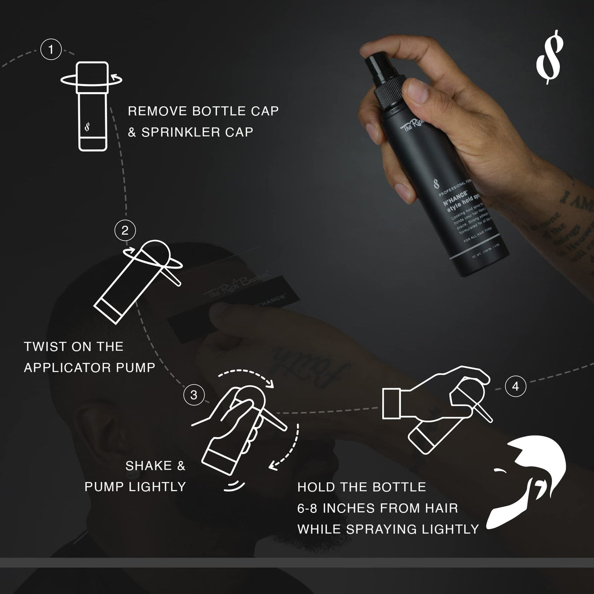 The Rich Barber N'Hance Pro Kit beard-fiber use for fuller, sharper look