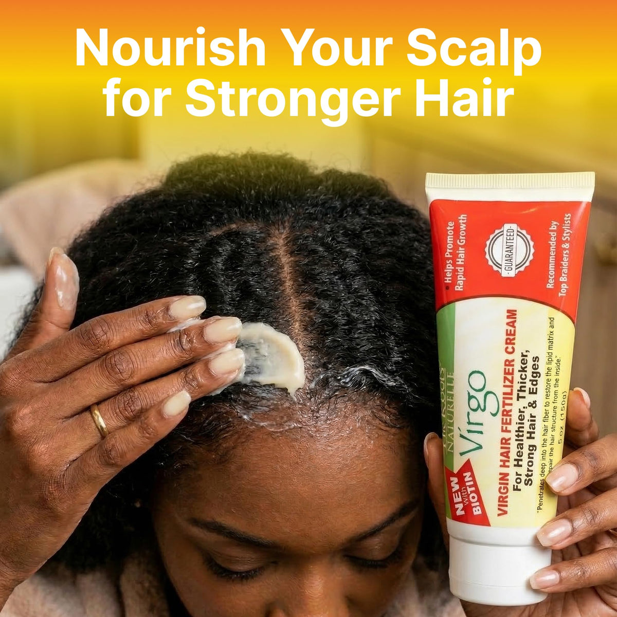 The Roots Naturelle Hair growth solution supports healthier edges