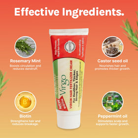 The Roots Naturelle Virgin Hair Fertilizer Energizer label detail highlighting ingredients